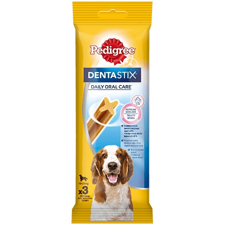 Pedigree Dentastix Snack Igiene Orale per Cani Medi (10-25 kg) - 3 Pezzi, 77 g
