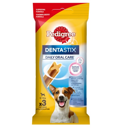 Pedigree DentaStix Snack per Cani Piccole Razze - 45g, Cura Orale Quotidiana per Cani oltre 4 Mesi