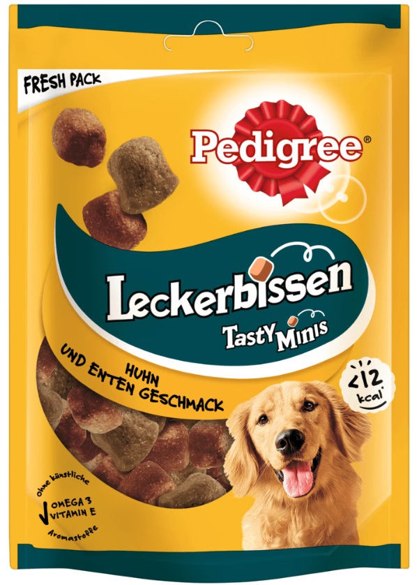 Pedigree Tasty Bites Snack per Cani - Chewy Cubes Pollo & Anatra 130 g