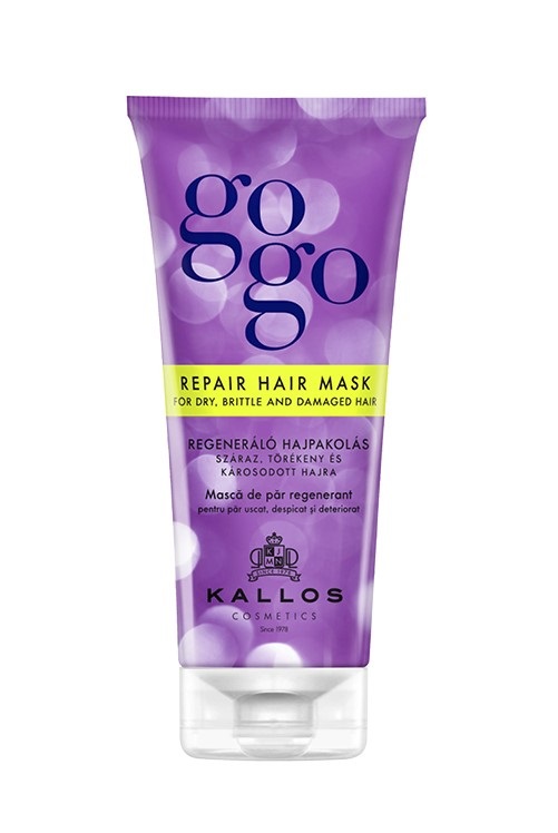 Kallos Cosmetics Gogo Repair Hair Mask 200 ml - Maschera Rigenerativa per Capelli Secchi e Danneggiati