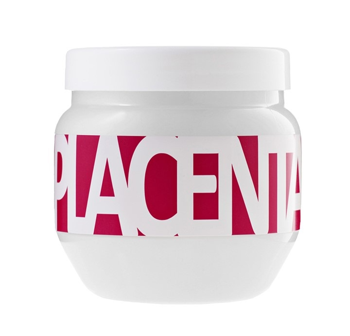 Kallos Cosmetics Placenta Hair Mask 800ml - Maschera Rigenerante per Capelli Secchi e Danneggiati