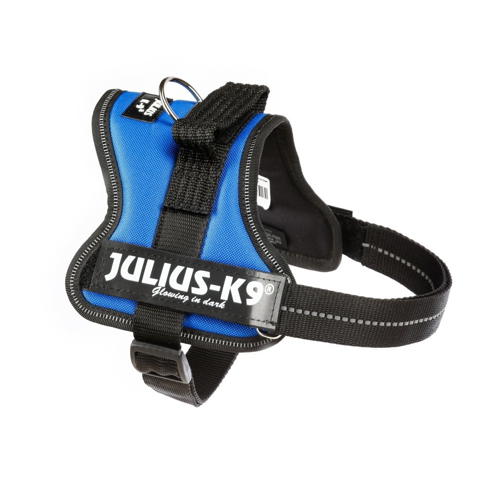 Julius-K9 Powerharness S/Mini Blu - Pettorina per Cani, Circonferenza Toracica 49-67 cm, Peso del Cane 7-15 kg