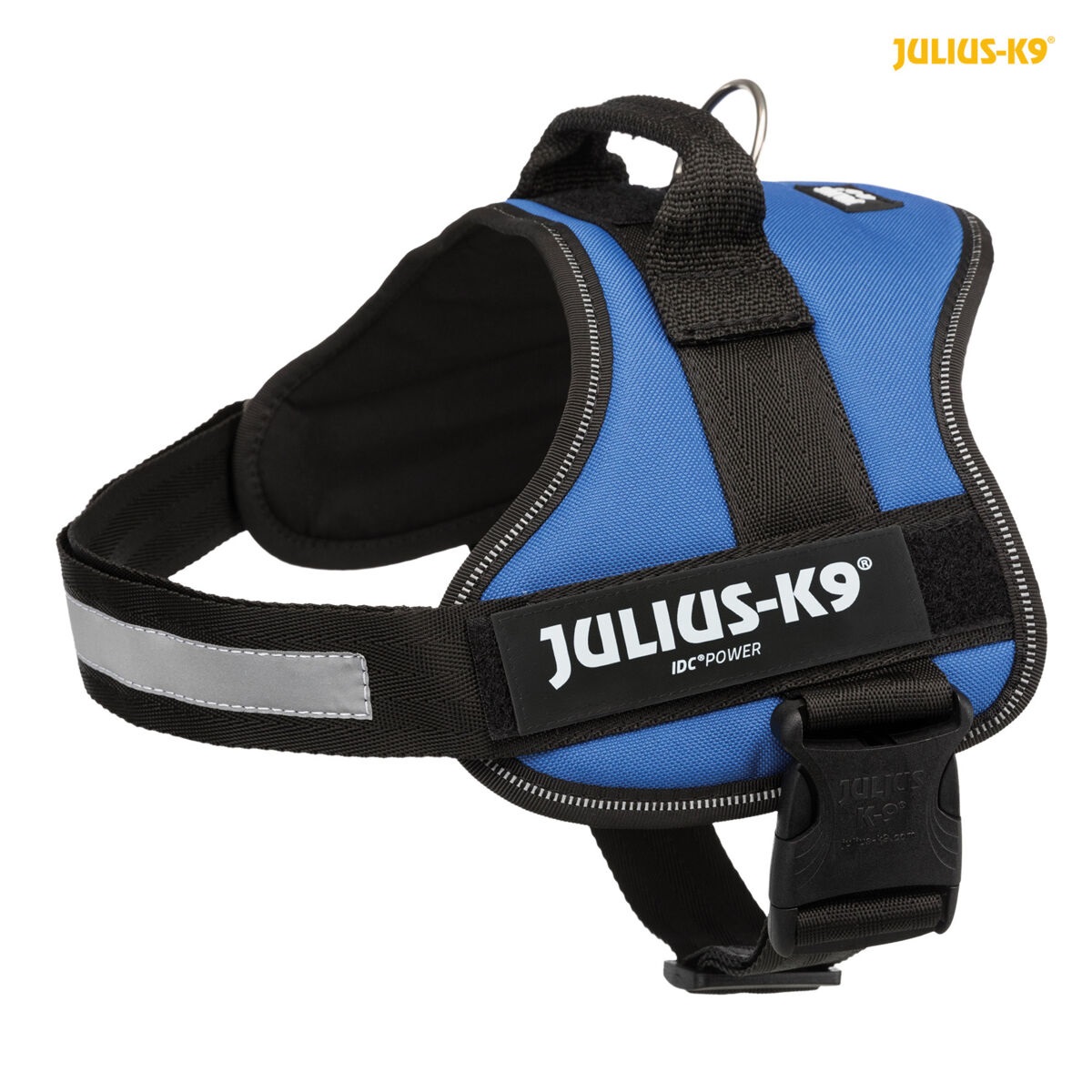 Julius-K9 Pettorina per Cani e Gatti Taglia M/0 Colore Blu - Circonferenza Toracica 58-76 cm, Peso del Cane 14-25 kg