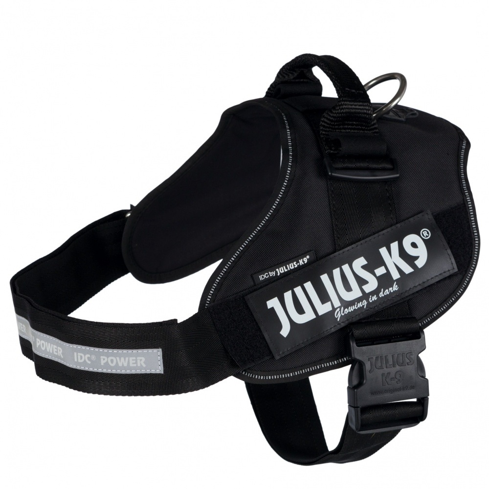 Julius-K9 IDC Powerharness Pettorina per Cani XL-XXL Nero - Circonferenza Torace 82-115 cm, Design Ergonomico e Traspirante