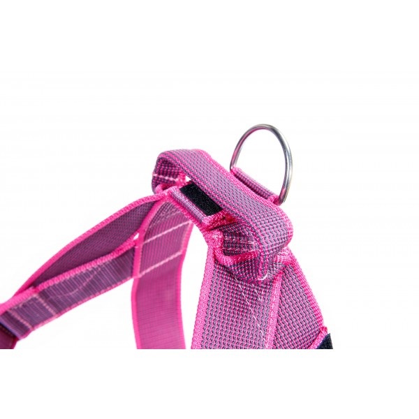 Julius-K9 Pettorina a Fascia Color & Gray, Taglia 0, Rosa/Grigio, Circonferenza Toracica 58-76 cm, Peso Cane 14-25 kg