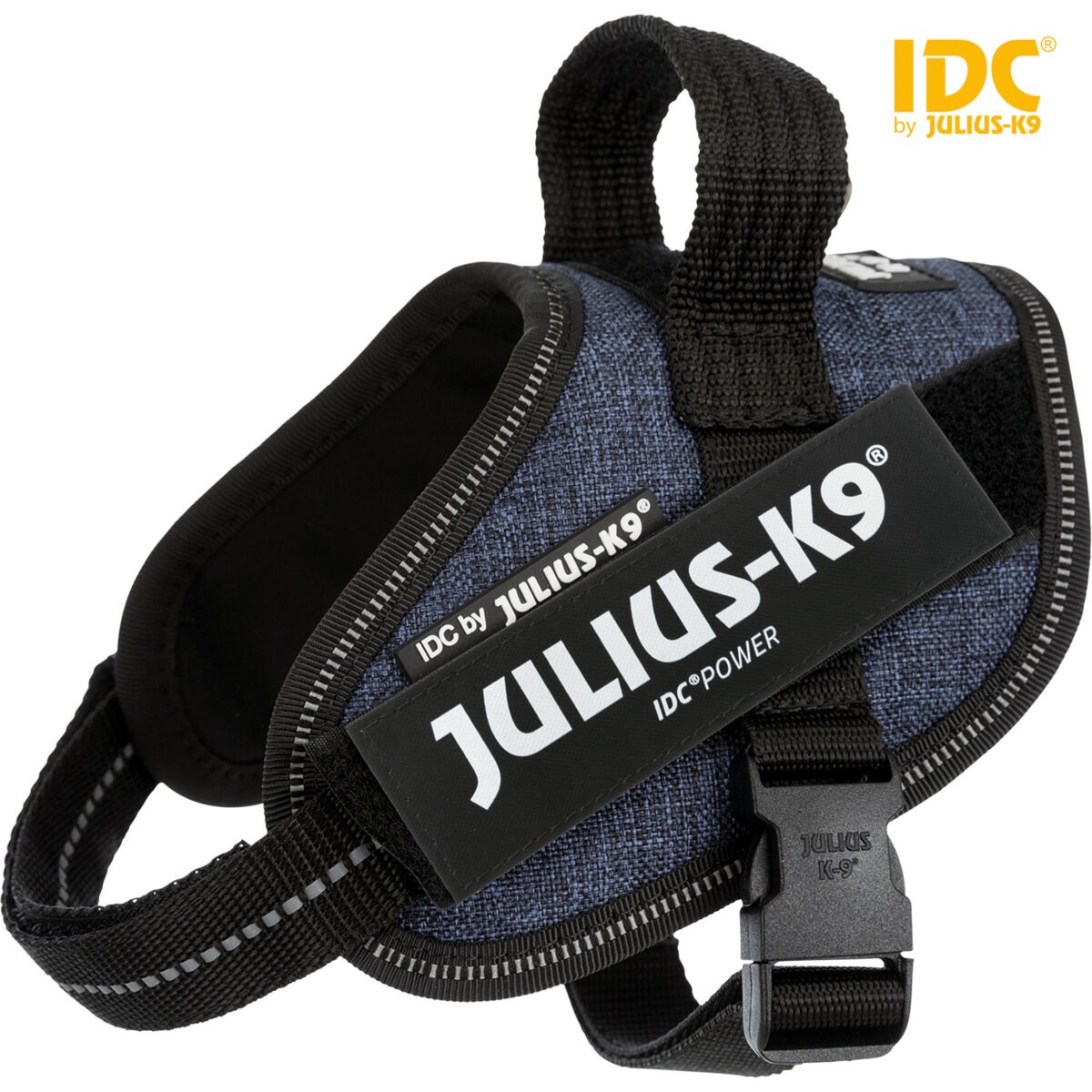 Julius-K9 IDC Power Harness Pettorina per Cani e Gatti XS / Mini-Mini - Colore Denim, Circonferenza Toracica 40-53 cm, Peso del Cane 4-7 kg