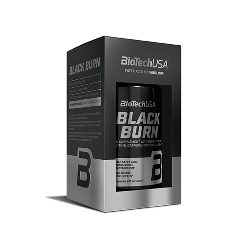 BioTechUSA Black Burn - Bruciatore di grasso termogenico con 28 principi attivi, 200 mg di caffeina, L-carnitina, colina e estratti vegetali - 90 mega capsule