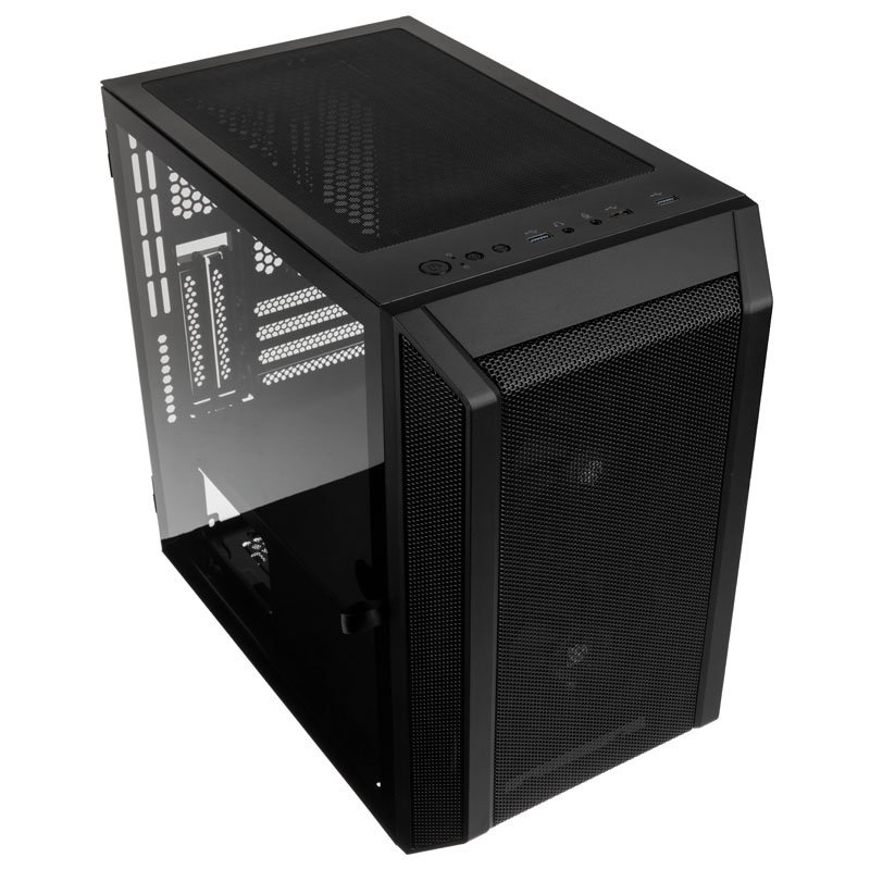Kolink Citadel Mesh Micro Tower Nero - Case Mini Tower con Vetro Temperato, Supporto per Mini ITX e Micro ATX, 4 Slot di Espansione