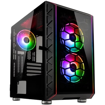 Kolink Citadel Glass SE ARGB Micro Tower Nero - Case per PC con Vetro Temperato, Supporto Micro ATX e Mini-ITX, Illuminazione RGB