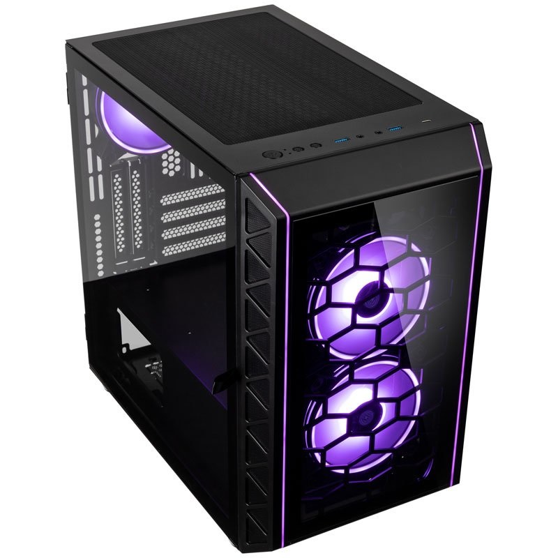 Kolink Citadel Glass SE ARGB Micro Tower Nero - Case per PC con Vetro Temperato, Supporto Micro ATX e Mini-ITX, Illuminazione RGB