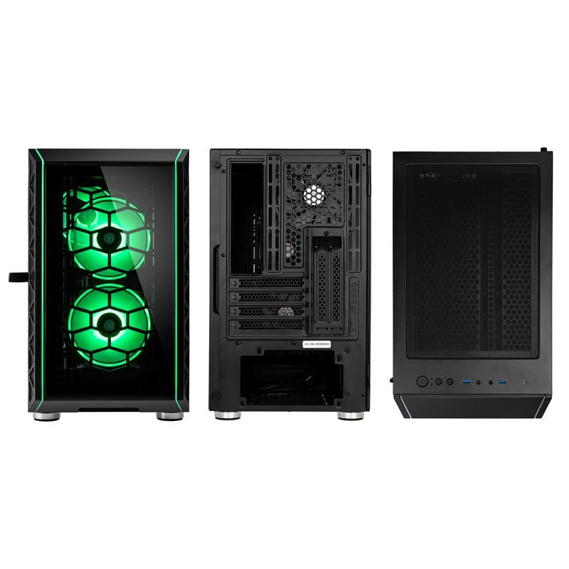 Kolink Citadel Glass SE ARGB Micro Tower Nero - Case per PC con Vetro Temperato, Supporto Micro ATX e Mini-ITX, Illuminazione RGB