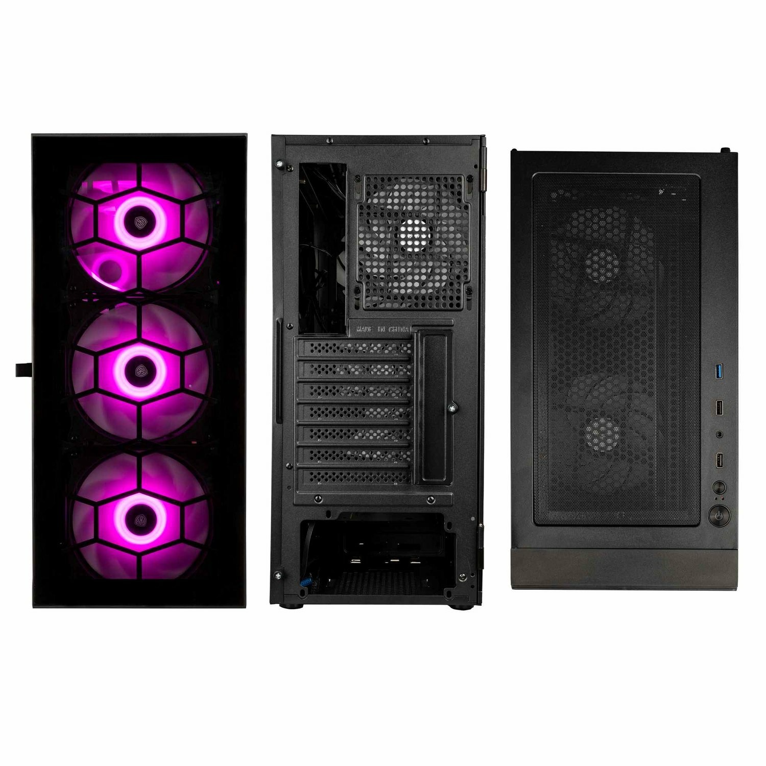 Kolink Observatory HF Glass ARGB Case Midi Tower Nero - Compatibile con ATX, micro ATX, Mini-ITX, Acciaio e Vetro Temperato, Ventilazione Integrata