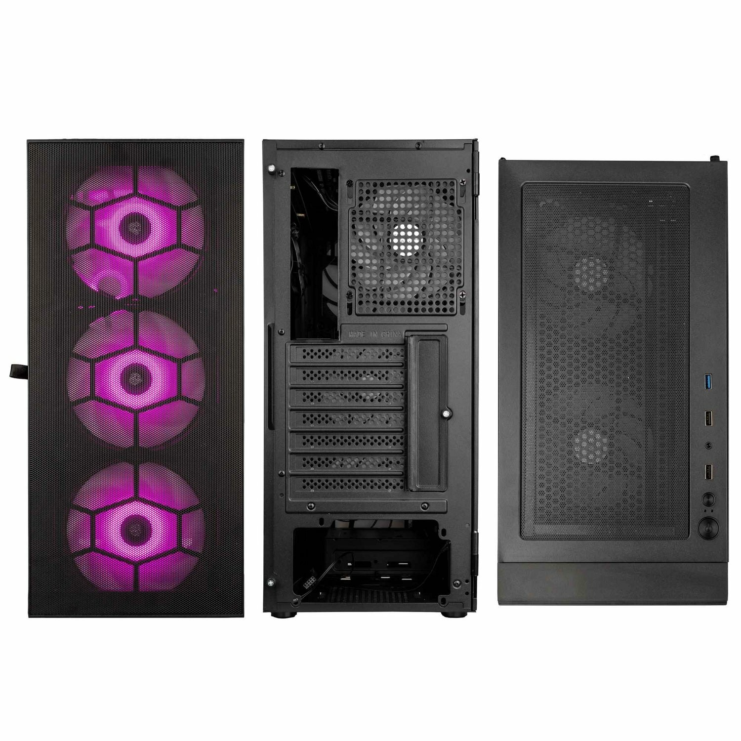 Kolink Observatory HF Mesh ARGB Case Midi Tower Nero - Acciaio, Vetro Temperato, Compatibile con Mini-ITX/Micro-ATX/ATX, Sei Ventole ARGB