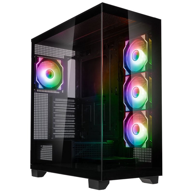 Kolink Unity Arena ARGB Midi Tower Nero - Case in Acciaio e Vetro Temperato, Compatibile con ATX, E-ATX, minITX, Controller ARGB Incluso