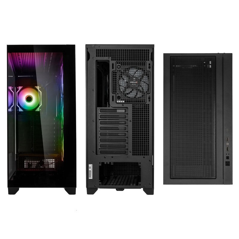 Kolink Unity Arena ARGB Midi Tower Nero - Case in Acciaio e Vetro Temperato, Compatibile con ATX, E-ATX, minITX, Controller ARGB Incluso