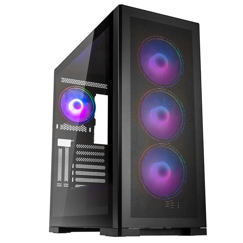 KOLINK Unity Meshbay ARGB Midi-Tower ATX con Vetro Temperato Nero e 4 Ventole Kolink Umbra S 120mm PWM ARGB