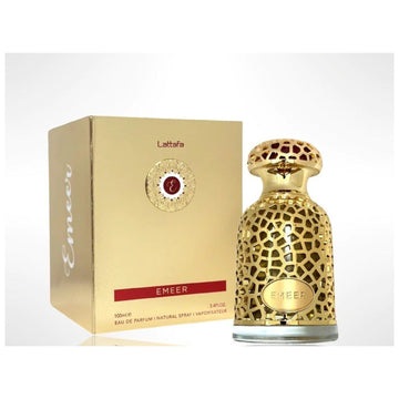 Lattafa Emeer Eau de Parfum Unisex 100 ml - Fragranza Orientale Legnosa con Note di Agrumi e Sandalo