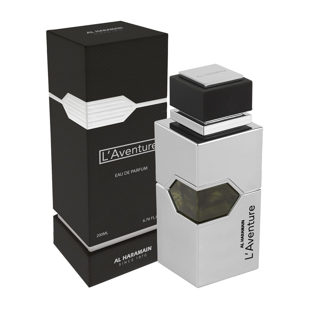 Al Haramain L'Aventure Eau de Parfum 200 ml Uomo - Fragranza Chypre-Fruttata con Elemi, Limone, Bergamotto, Gelsomino, Mughetto, Patchouli e Muschio