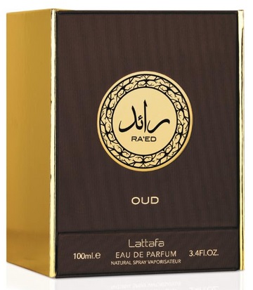 Lattafa Ra'ed Oud Eau de Parfum Unisex 100 ml - Fragranza con Note di Zafferano, Bergamotto e Lavanda