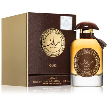 Lattafa Ra'ed Oud Eau de Parfum Unisex 100 ml - Fragranza con Note di Zafferano, Bergamotto e Lavanda