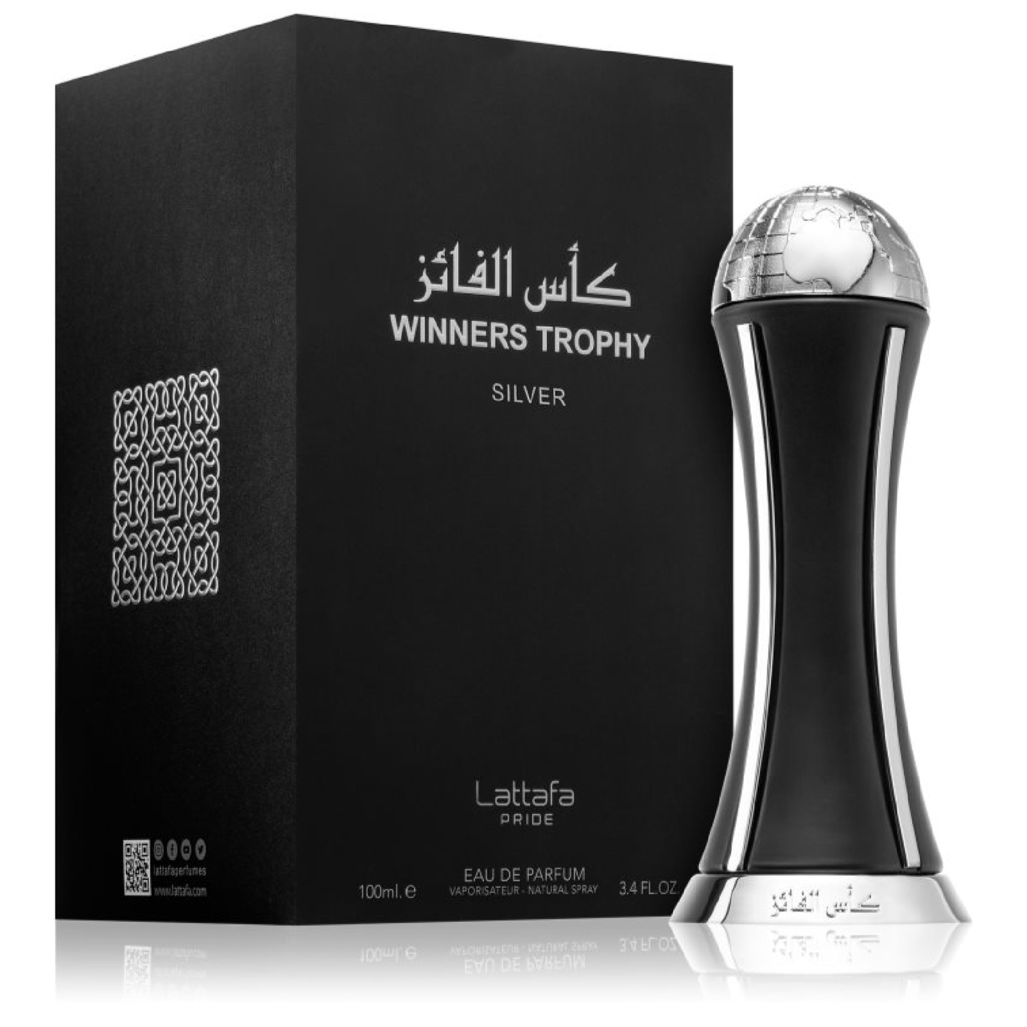 Lattafa Pride Winners Trophy Silver Eau de Parfum Unisex 100 ml - Fragranza con Note di Incenso, Arancia, Lavanda e Vaniglia