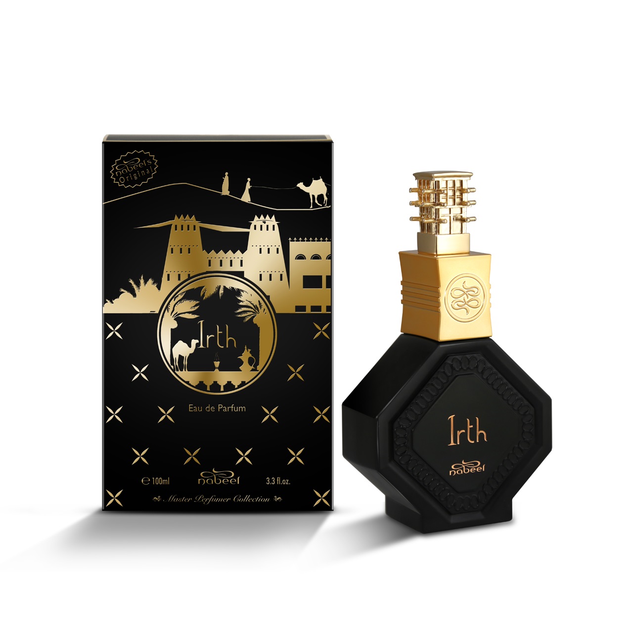 Nabeel Irth Eau De Parfum 100ml Unisex - Profumo Orientale con Note di Mela, Pesca, Bergamotto e Cannella