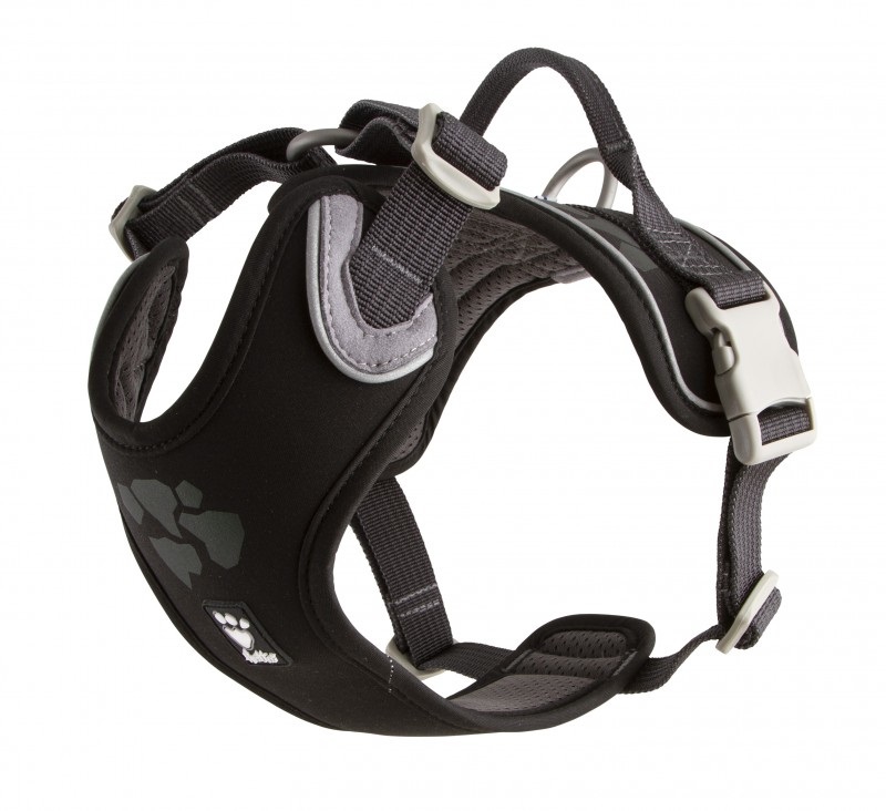 Hurtta Weekend Warrior Pettorina Ergonomica Nero 100-120 CM - Leggera, Morbida e Traspirante con Maniglia di Sicurezza