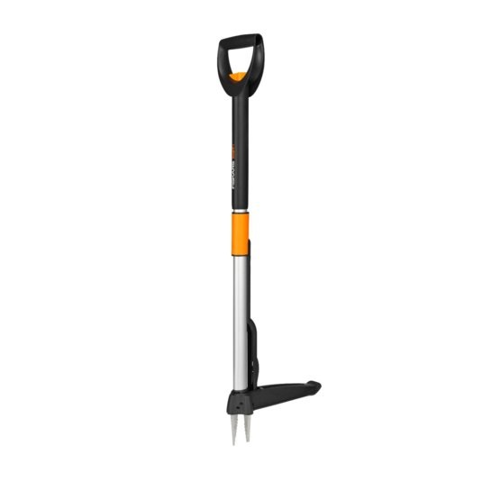 Fiskars SmartFit 1020125 Estirpatore Telescopico - Asta in Acciaio Inossidabile, Impugnatura in Plastica, Lunghezza 1-1.19 m, Rimozione Erbacce fino a 4 cm