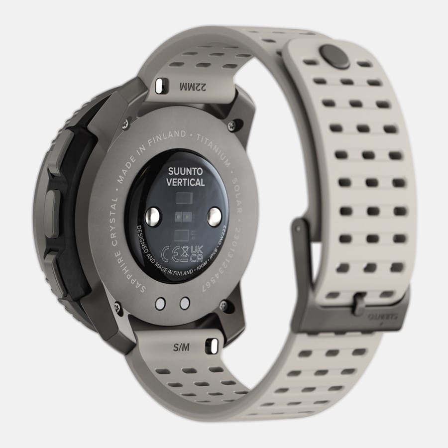 Suunto Vertical Titanium Solar - Orologio Multifunzione Impermeabile GPS con Ricarica Solare, Touch Screen 280 x 280 Pixel, Monitoraggio Salute e Funzioni Outdoor