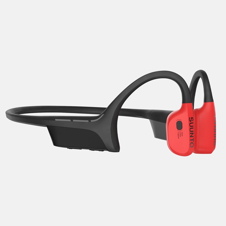 Suunto WING Cuffie Open-Ear Wireless/Bluetooth Sportive Nero/Rosso con Durata Batteria Fino a 10 Ore
