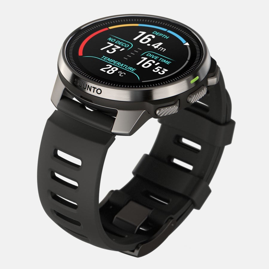 Suunto Ocean Steel Black - Orologio Subacqueo e Sportivo con Schermo AMOLED, 100 m di Resistenza, GPS e Cardiofrequenzimetro