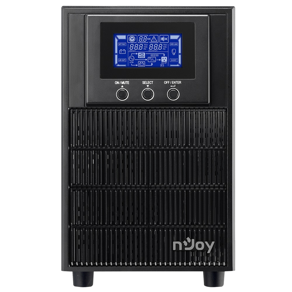 nJoy Aten PRO 2000VA Gruppo di Continuità (UPS) Doppia Conversione Online 1800W Onda Sinusoidale Pura con Display LCD, USB, RS232 e 3 Uscite Schuko