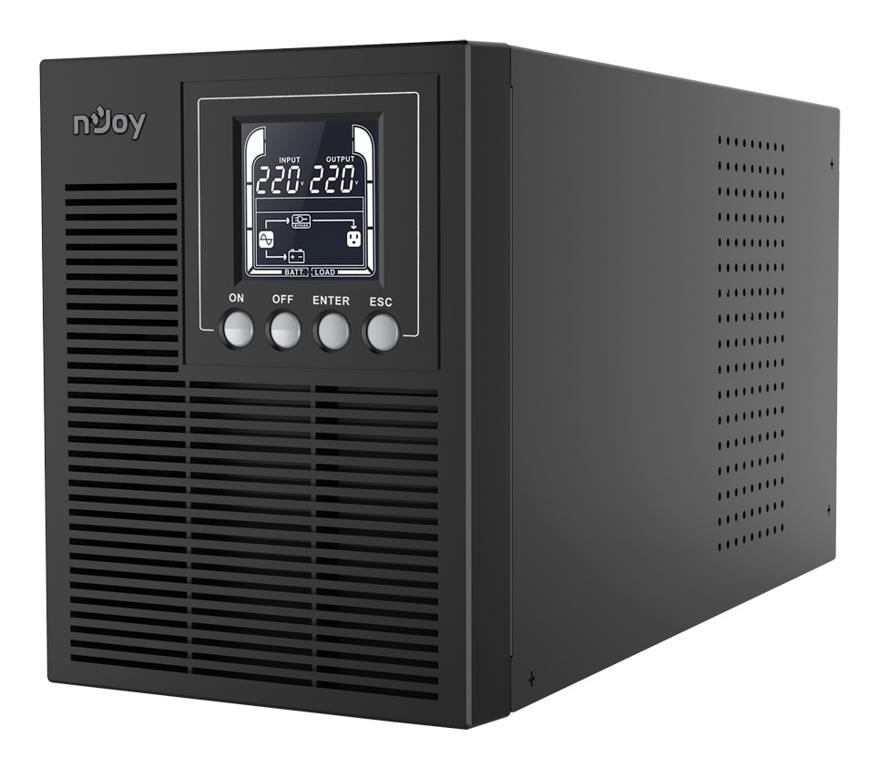 NJOY Echo Pro 1000 UPS Tower 1000VA 800W Doppia Conversione OnLine con Onda Sinusoidale Pura, 3 Uscite Schuko, USB, RS232, EPO e Slot SNMP