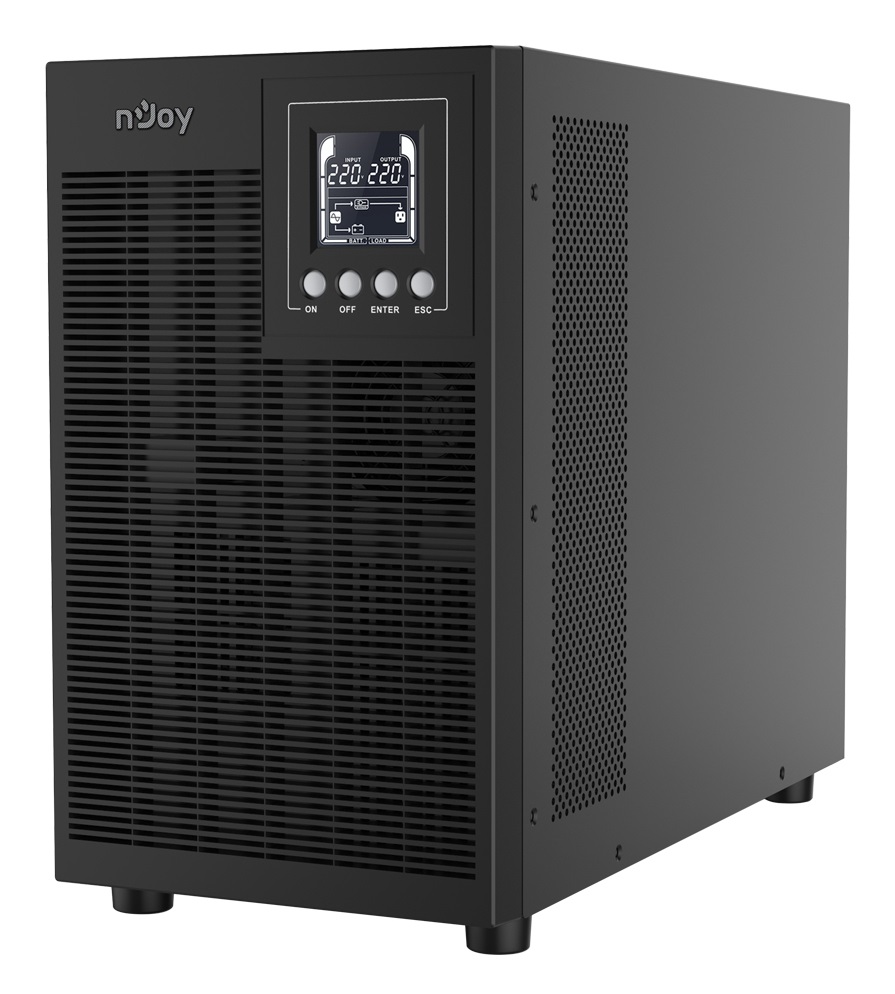 nJoy Echo Pro 3000 Gruppo di Continuità UPS 3000VA 2400W Doppia Conversione OnLine Onda Sinusoidale Pura con 4 Uscite Schuko, USB, RS232, EPO, Slot SNMP e 6 Batterie 12V-7Ah