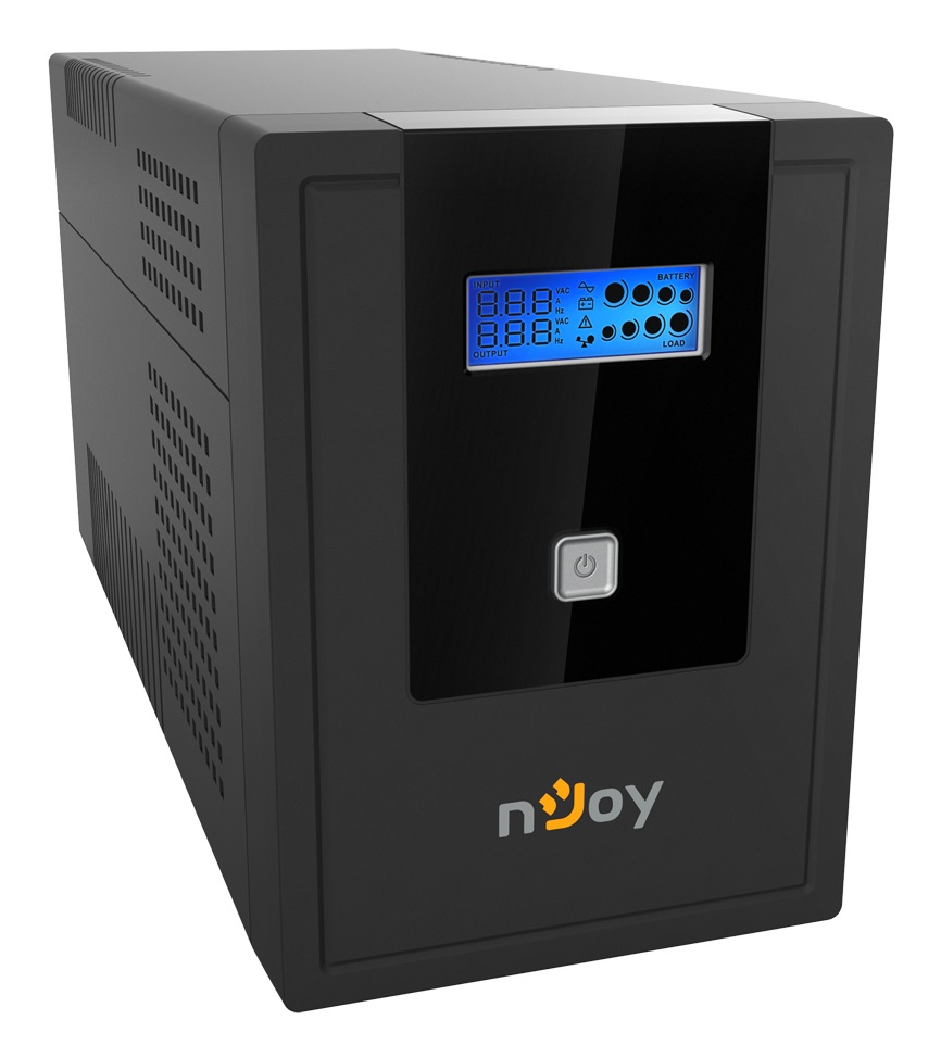 nJoy Cadu 2000 - Gruppo di Continuità UPS 2000VA 1200W con Onda Sinusoidale Simulata, 4 Prese Schuko, 2 Batterie 12V 9A e Display LCD