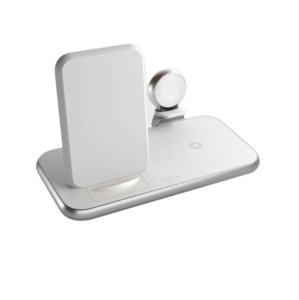 ZENS ZEDC15W/00 Caricabatterie Wireless 4-in-1 Bianco - Ricarica rapida per Smartphone, Cuffie e Orologi, 20W, con Porta USB Integrata