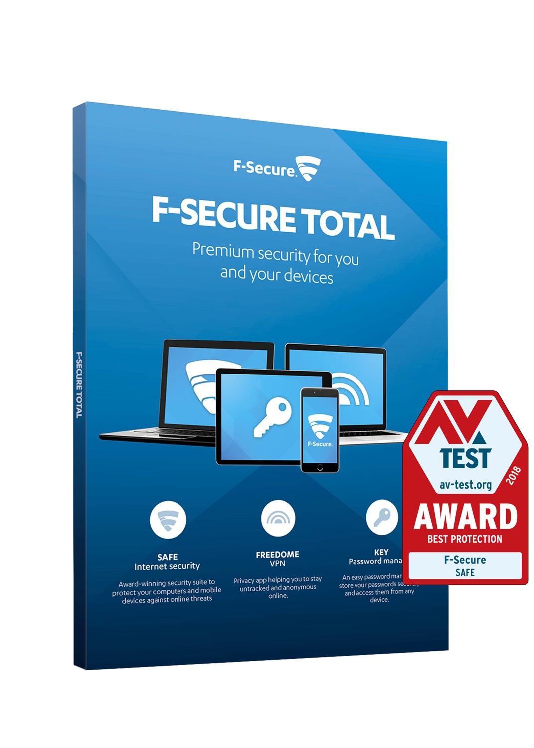 F-Secure Total Security & VPN 2025 - Protezione Completa per 3 Dispositivi per 1 Anno