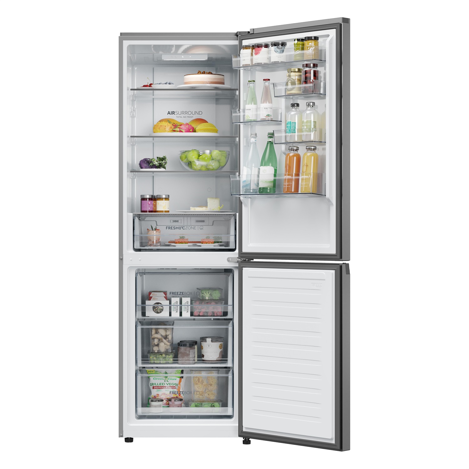 Haier HDPR1618CNPK Frigorifero Combinato Libera Installazione 352 L Classe C No Frost Acciaio Inox
