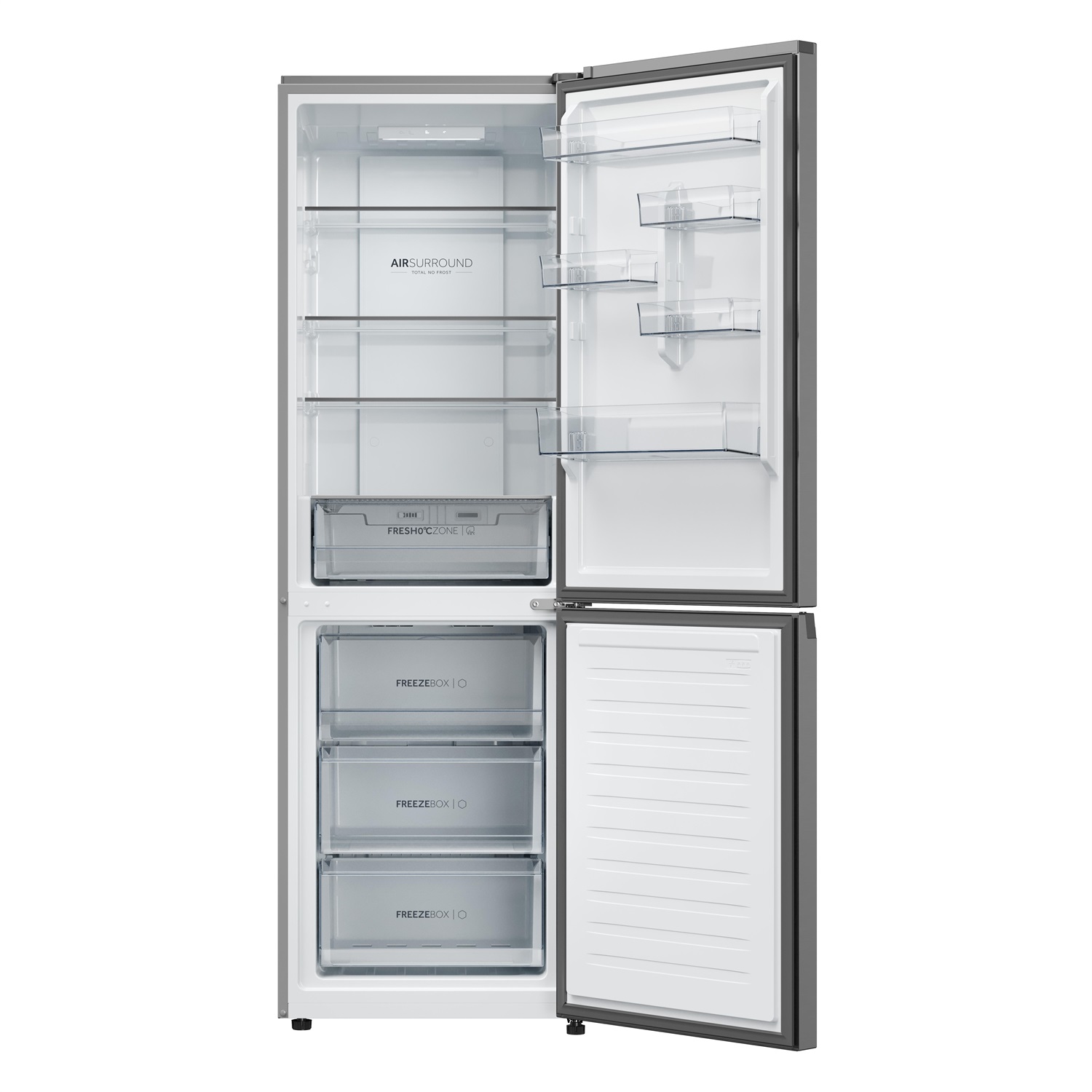 Haier HDPR1618ANPK Frigorifero Combinato Libera Installazione 355L A Acciaio Inox