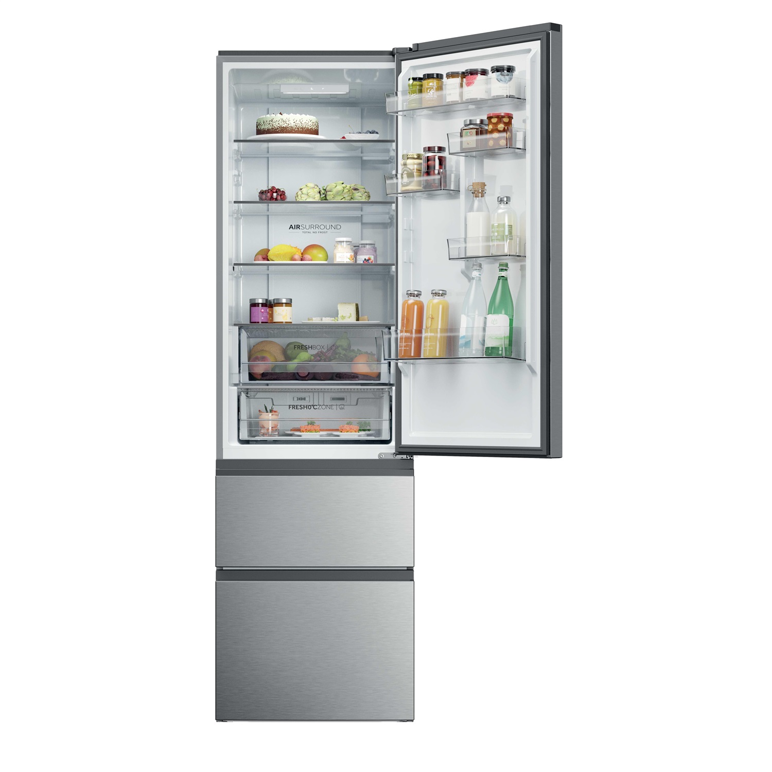 Haier Frigorifero Combinato HTR3620CNMG Argento 414L No Frost Classe C