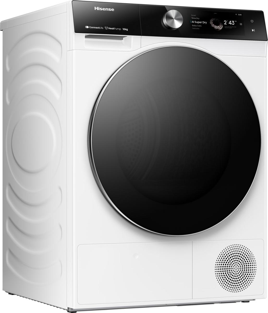 Hisense DH7S107BW Asciugatrice Pompa di Calore 10 kg A Libera Installazione Caricamento Frontale Bianco con AI Super Dry e Condensatore Autopulente
