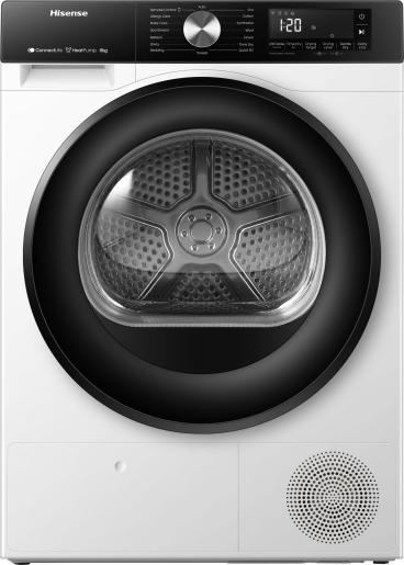 Hisense DH3S802BW2 Asciugatrice 8 Kg Classe A Libera Installazione Carica Frontale Wifi con Funzione Refresh e Cestello Reversibile