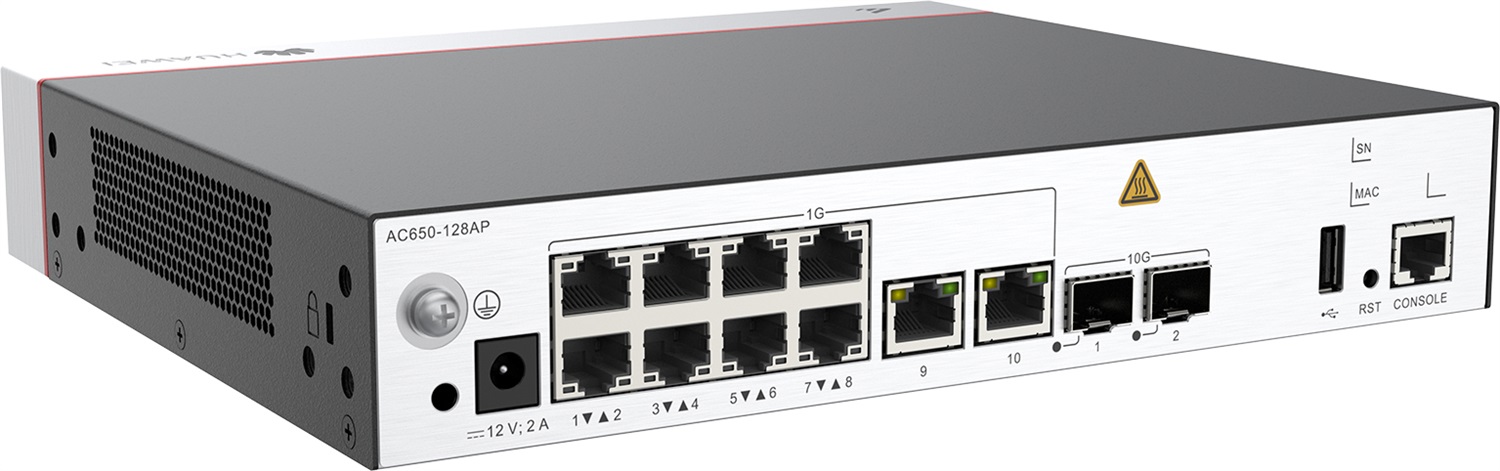 Huawei AC650-128AP Gateway/Controller 10x GE, 2x SFP , 10/100/1000 Mbit/s, AC/DC, Codice Prodotto: 02355NCG