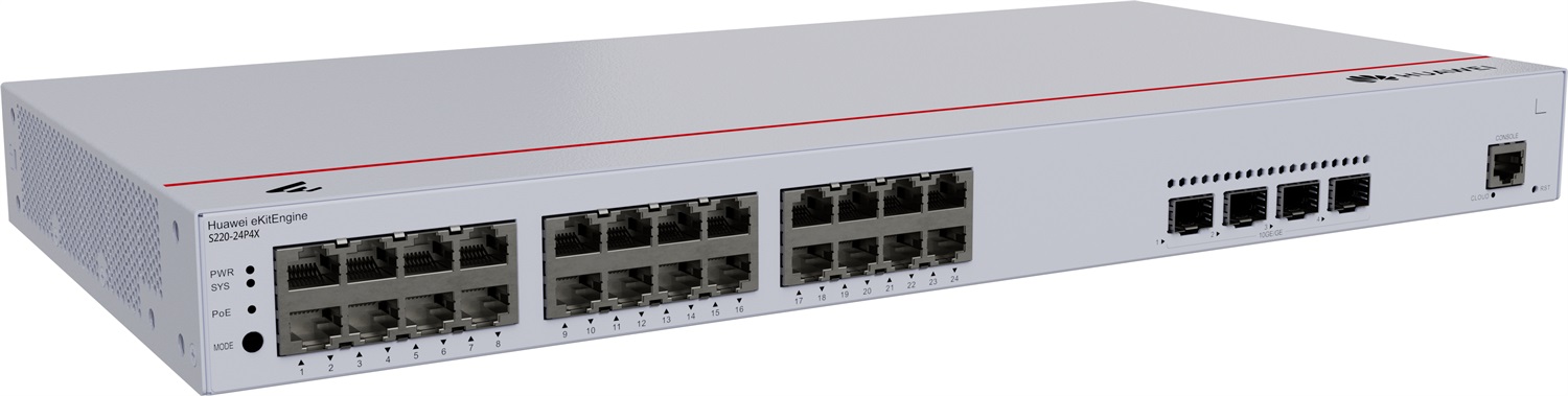 Huawei S220-24P4X Switch di rete L3 24 porte Gigabit Ethernet PoE 400W con 4 porte SFP