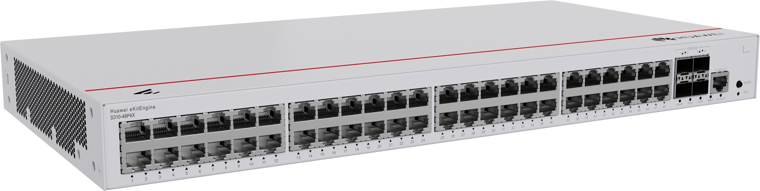 Huawei S310-48P4X Switch di rete Gestito L2 48 porte Gigabit Ethernet (10/100/1000) con supporto Power over Ethernet (PoE) 4 porte SFP Rack 1U Grigio