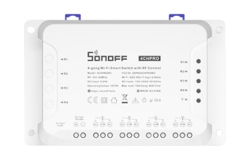 Sonoff 4CHPROR3 Interruttore Elettrico Intelligente Wi-Fi a 4 Canali Bianco
