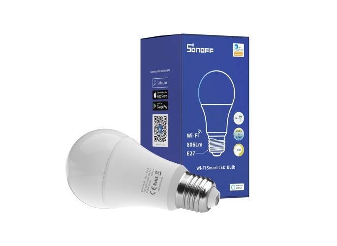 SONOFF B02-B-A60 Lampadina LED Smart E27 9W 806Lm Wi-Fi Doppio Colore Regolabile con Supporto Alexa