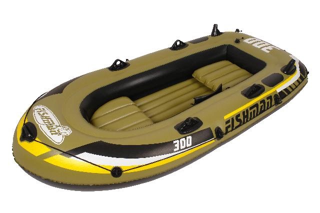 Jilong Canotto Gonfiabile Fishman 300 - 305 cm, 3 Persone, Capacità 340 kg, Accessori Inclusi