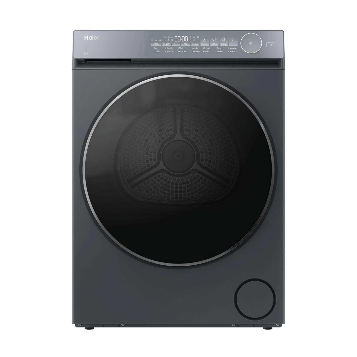 Haier Asciugatrice 10KG HD100-C367GU1-IT Antracite - Libera Installazione, Caricamento Frontale, Pompa di Calore