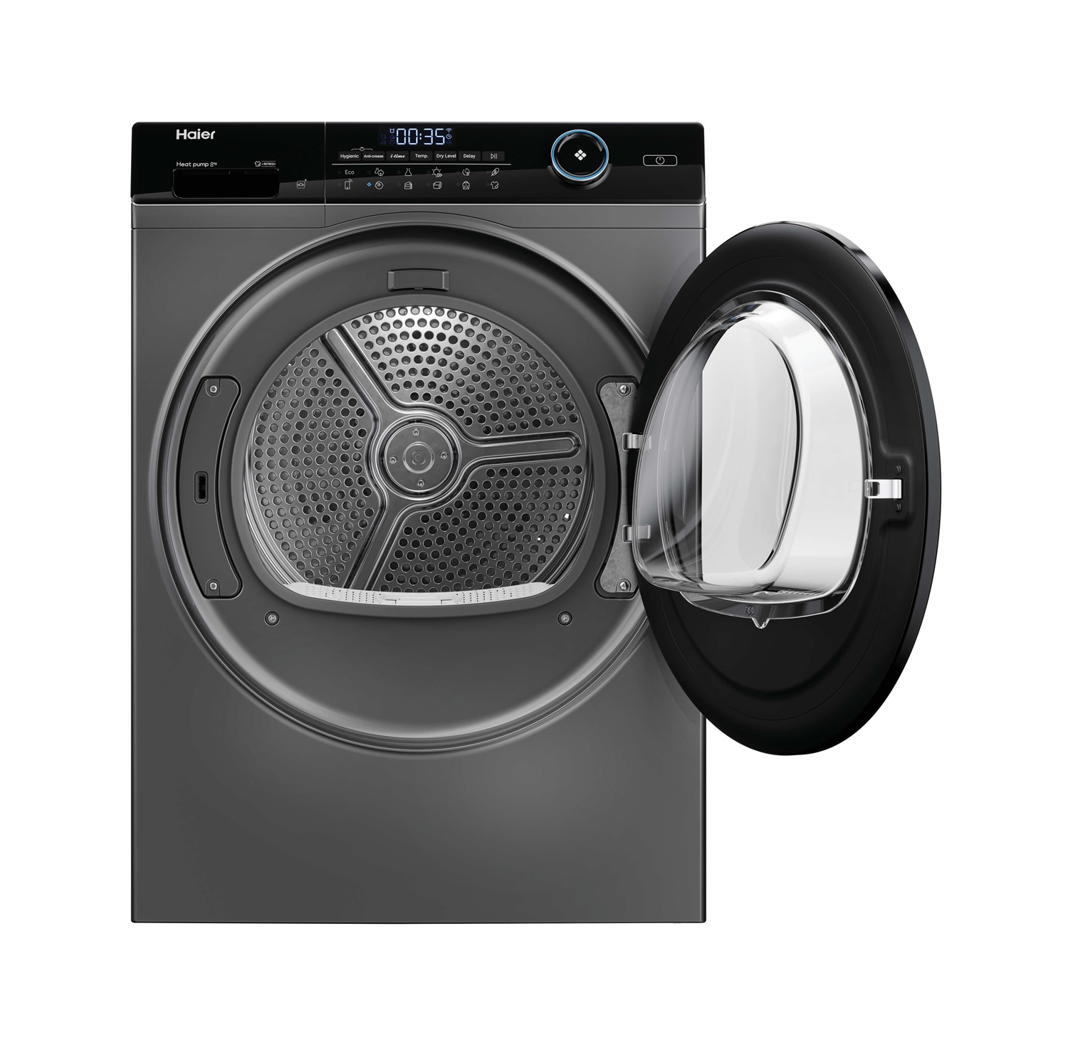 Haier I-Pro Series 5 HD80-A3959R-S Asciugatrice 8 kg A Pompa di calore Libera installazione Caricamento frontale Antracite